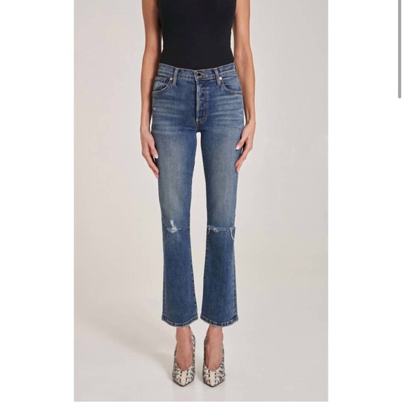 LE JEAN bella crop flare jean in meadow - Picture 1 of 10